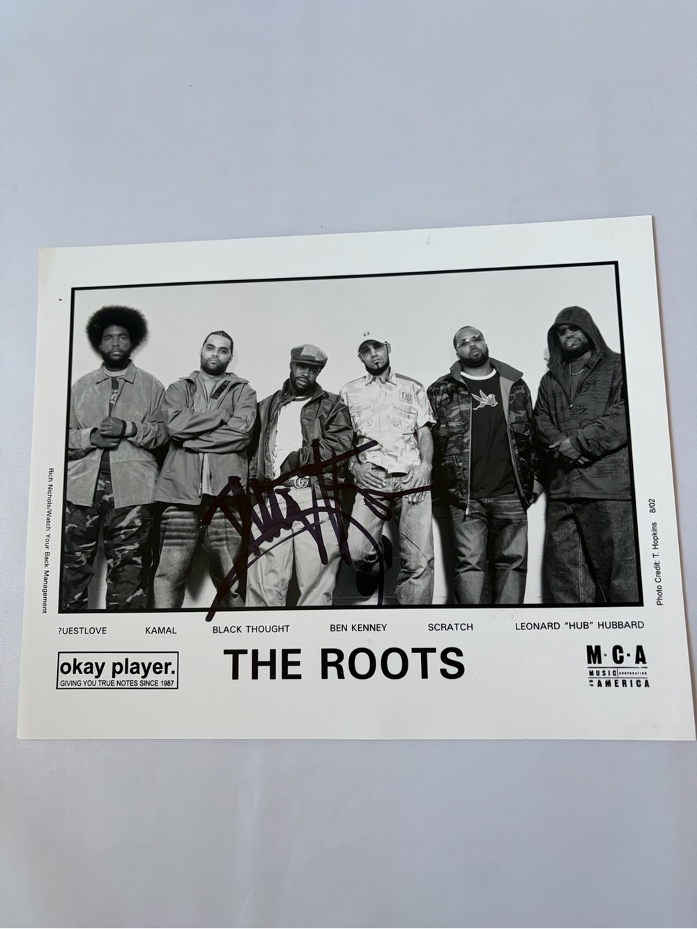 The roots signed autographed photo black thought Wu tang clan Nas gang Starr